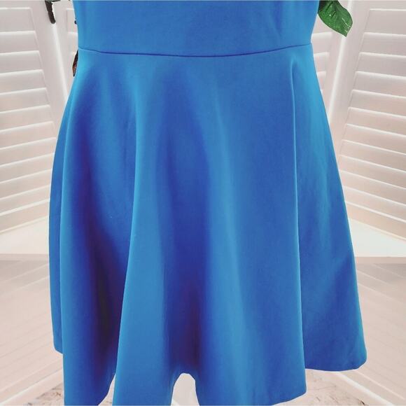 DIANE VON FURSTENBURG BLUE PEPLUM DRESS SIZE 4 - Picture 5 of 7